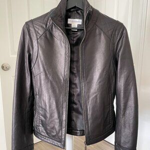 Calvin Klein Real Leather Moto Jacket Women Size S NWOT